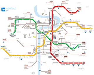 Mapa del metro, Praga, República Checa