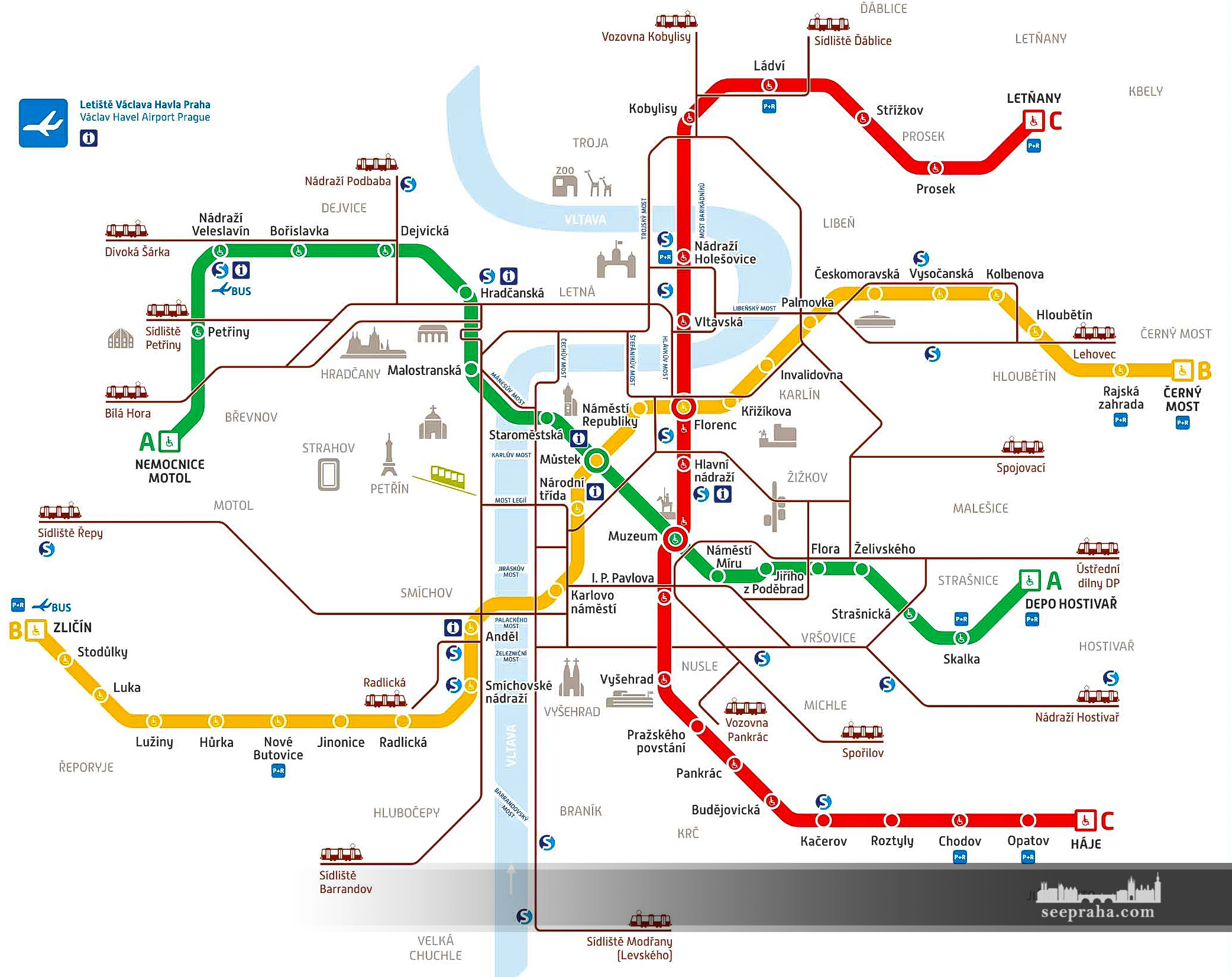 Prague Metro Map 
